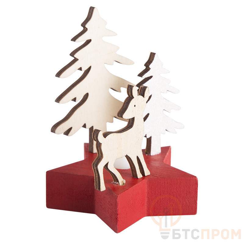  Деревянная фигурка с подсветкой Олененок в лесу 9х8х10 см фото в каталоге от BTSprom.by