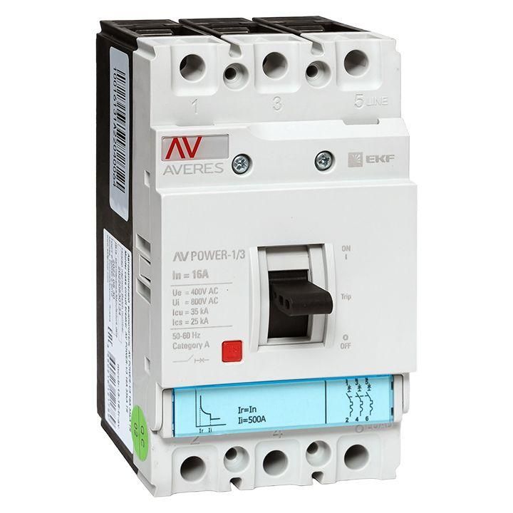 выключатель автоматический 3п 16а 35ка av power-1/3 tr averes ekf mccb-13-16-tr-av от BTSprom.by