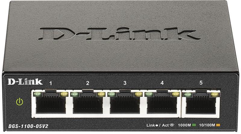 коммутатор настраиваемый dgs-1100-05v2/a1a 5g d-link 1824145 от BTSprom.by