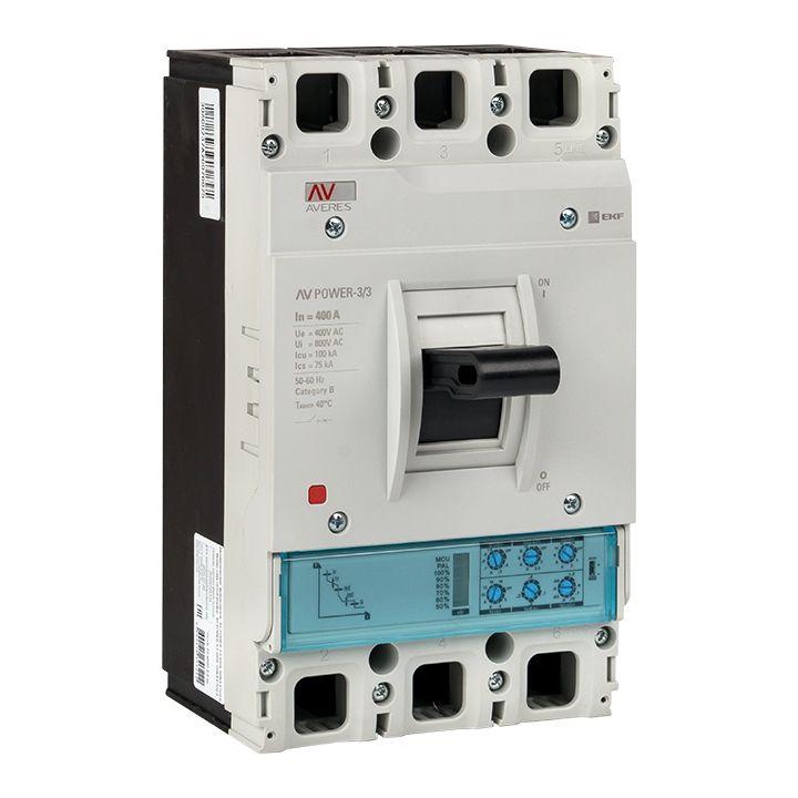 выключатель автоматический 3п 400а 50ка av power-3/3 etu2.0 averes ekf mccb-33-400-2.0-av от BTSprom.by