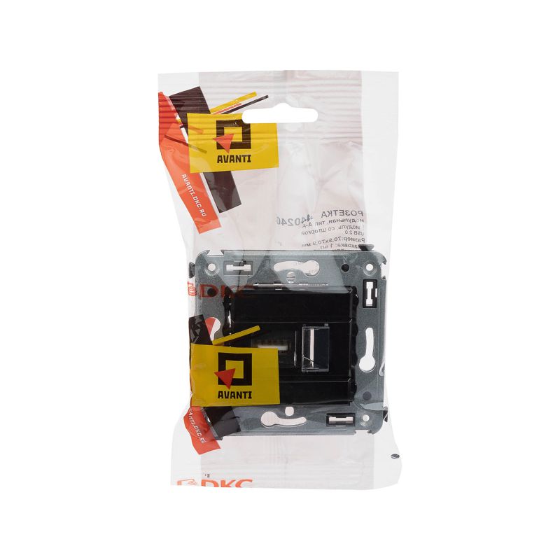  Розетка USB 2.0 1-м СП Avanti "Черный квадрат" тип А-А DKC 4402403 фото в каталоге от BTSprom.by