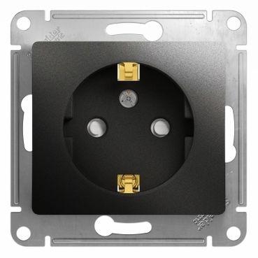 розетка 1-м сп 1мод. glossa 16а ip20 с заземл. защ. шторки механизм антрацит se gsl000745 от BTSprom.by