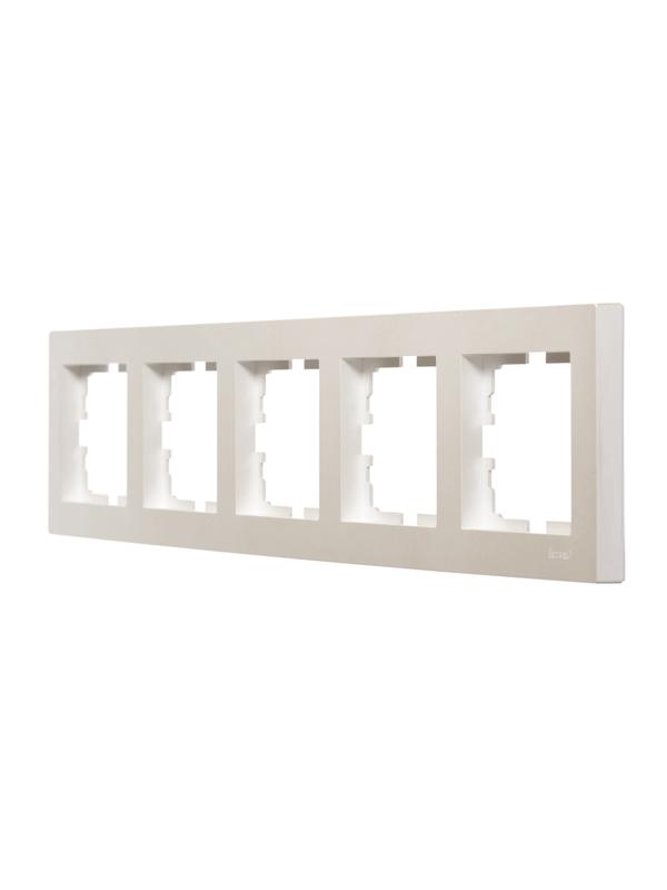  Рамка 5-местн. горизонт. VESNA жемчуж./бел. перламутр LEZARD 742-3000-150 фото в каталоге от BTSprom.by