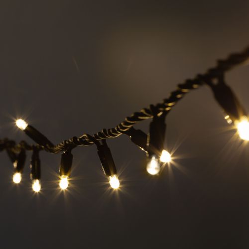  Гирлянда светодиодная "Нить" 10м 100LED тепл. бел. IP65 220В бел. мерцание провод черн. каучук (без шнура питания) Эра Б0051888 фото в каталоге от BTSprom.by