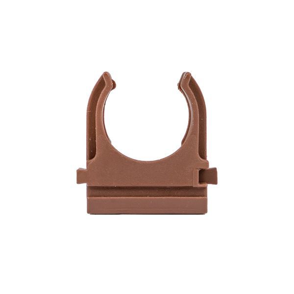  Держатель для труб (клипса) d20мм темн. дерево (уп.10шт) Plast EKF derj-z-20d фото в каталоге от BTSprom.by