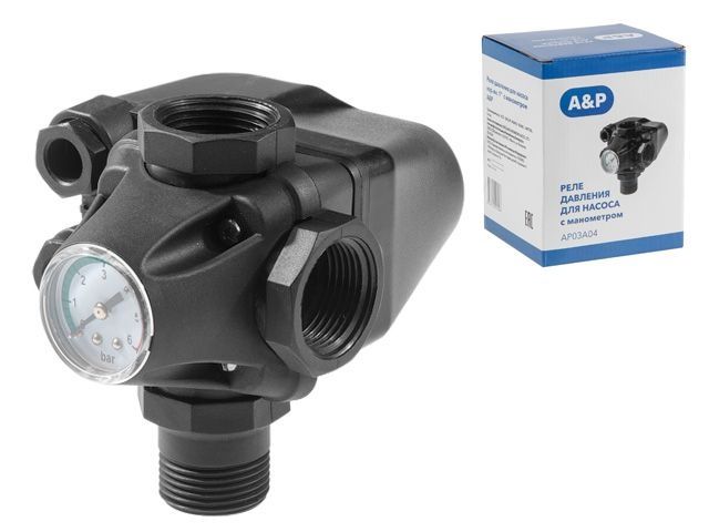 реле давления для насоса с манометром a&p ap03a04 от BTSprom.by