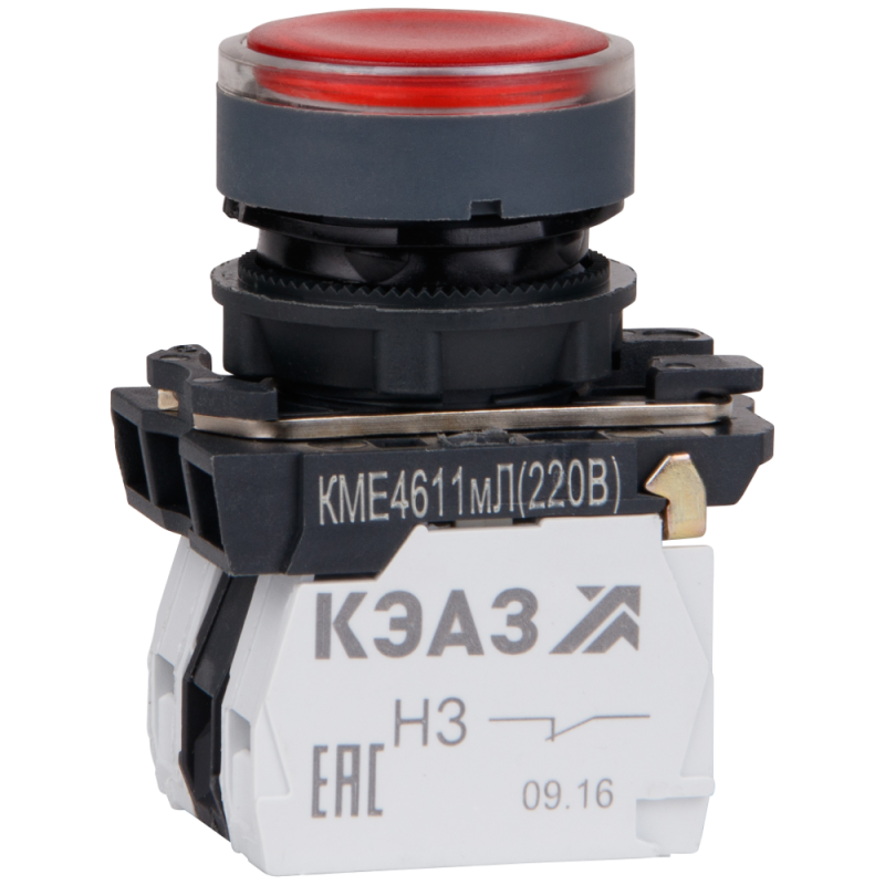 кнопка кме4611мл-24в-красный-1но+1нз-цилиндр-индикатор-ip65 кэаз 291155 от BTSprom.by