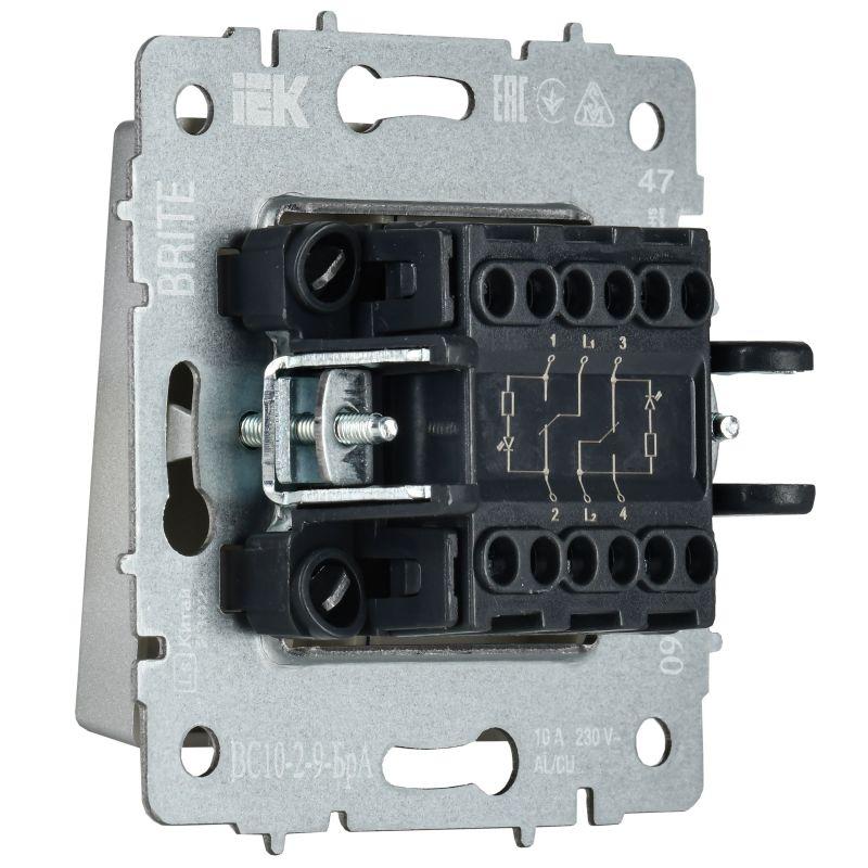  Выключатель 2-кл. BRITE 10А ВС10-2-9-БрА для отелей с индик. механизм алюм. IEK BR-V20-2-10-K47 фото в каталоге от BTSprom.by