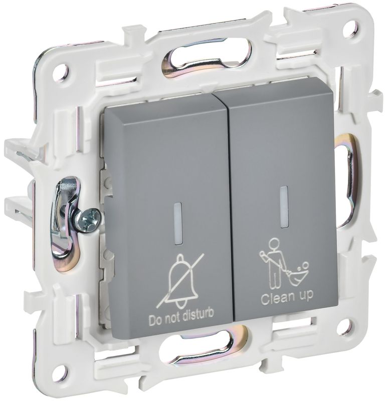 выключатель 2-кл. skandy 10а sk-v16gr для отелей с индикацией сер. iek sk-v20-2-10-k03 от BTSprom.by