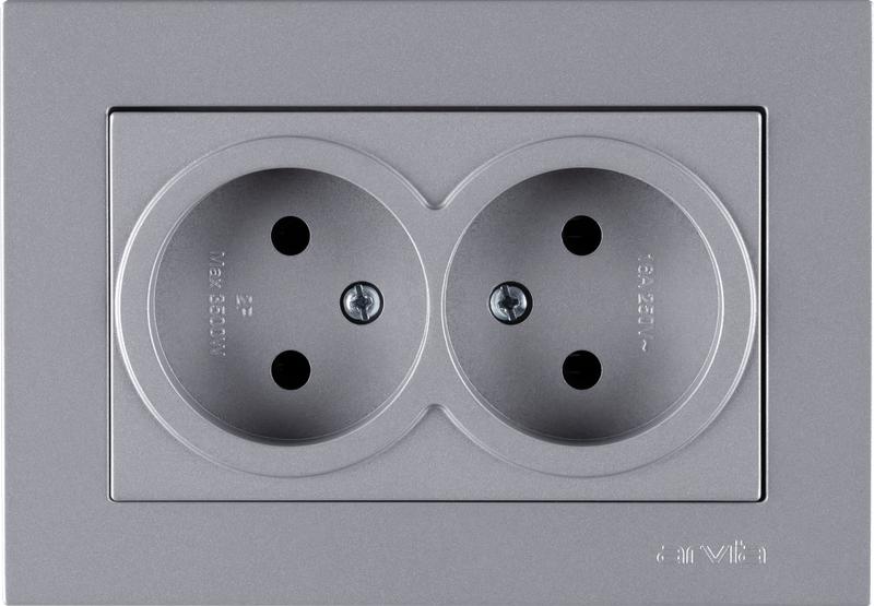 розетка 2-м без заземл. в сборе karen сер. arvia 20 03 2000 908 от BTSprom.by