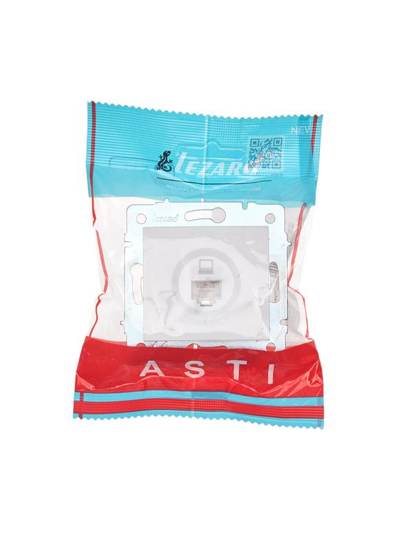  Розетка компьютерная 1-м СП ASTI IP20 RJ45 механизм Cat 5e бел. LEZARD 7081-0288-139 фото в каталоге от BTSprom.by