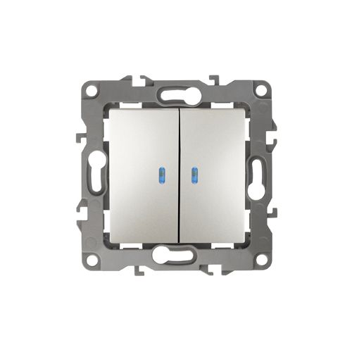  Выключатель 2-кл. СП Эра12 12-1105-15 10А IP20 250В 10AX с подсветкой механизм перламутр Эра Б0019294 фото в каталоге от BTSprom.by