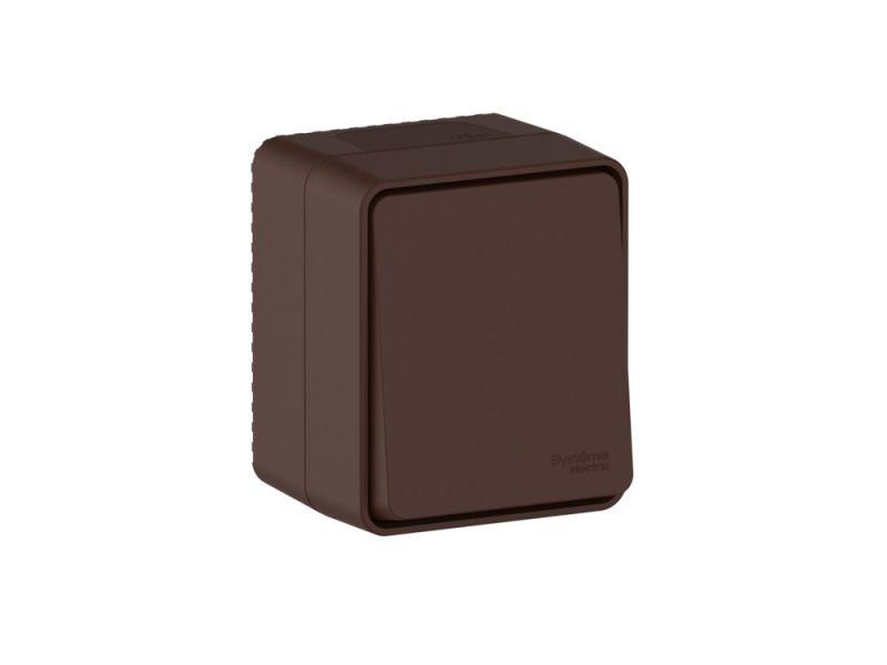 выключатель кнопочный 1-кл. оп atlasdesign profi ip54 10ax корич. se atn546015 от BTSprom.by