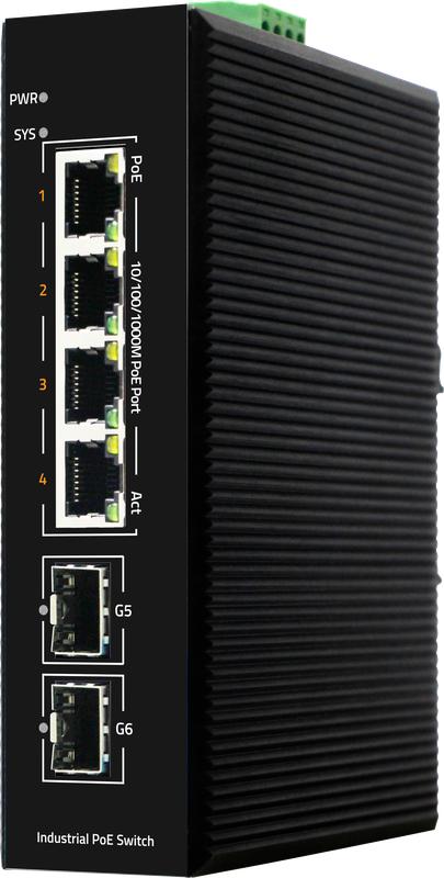 коммутатор промышленный l2 уровня на 4 порта 10/100/1000m poe с поддержкой ieee802.3 af/at/bt 90вт 2-гигабитных порта sfp nikomax gl-sw-g205-4psgbt от BTSprom.by