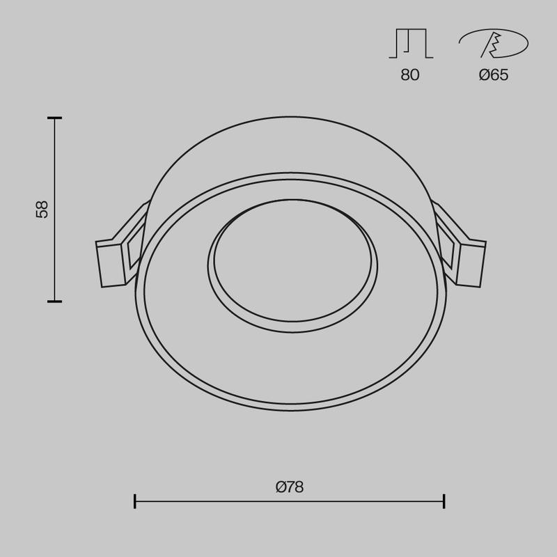  Светильник Pauline 1х10Вт GU10 встраив. Maytoni DL046-01W фото в каталоге от BTSprom.by