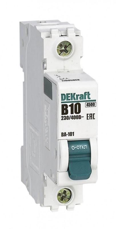 выключатель автоматический модульный 1п b 10а 4.5ка ва-101 dekraft 11005dek от BTSprom.by
