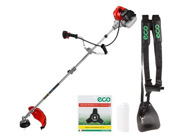 мотокоса eco gtp-250s power с разборной штангой (2.5 квт, 3.4 л.с., 52.0 см3, лёгкий запуск, разборная штанга, нож 3т, ремень двухлямочный, вес 7.8 к) ec1515-3 от BTSprom.by