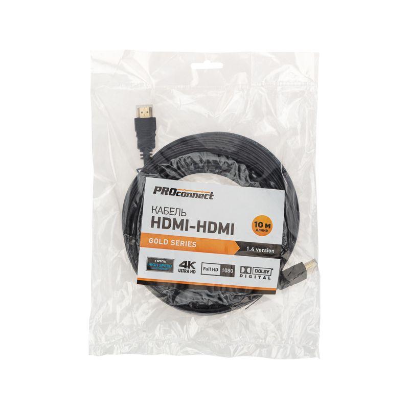 шнур hdmi-hdmi gold 10м с фильтрами (pe bag) proconnect 17-6208-6 от BTSprom.by