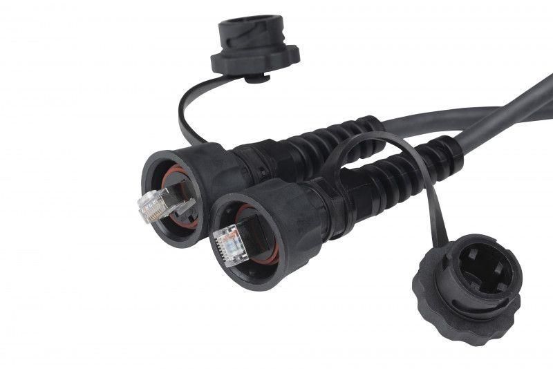 патч-корд промышленный кат.5e f/utp экранир. ip67 pc-ie-lpm-stp-rj45-rj45-c5e-3m-bk с защ. крышками 3м черн. hyperline 45487 от BTSprom.by