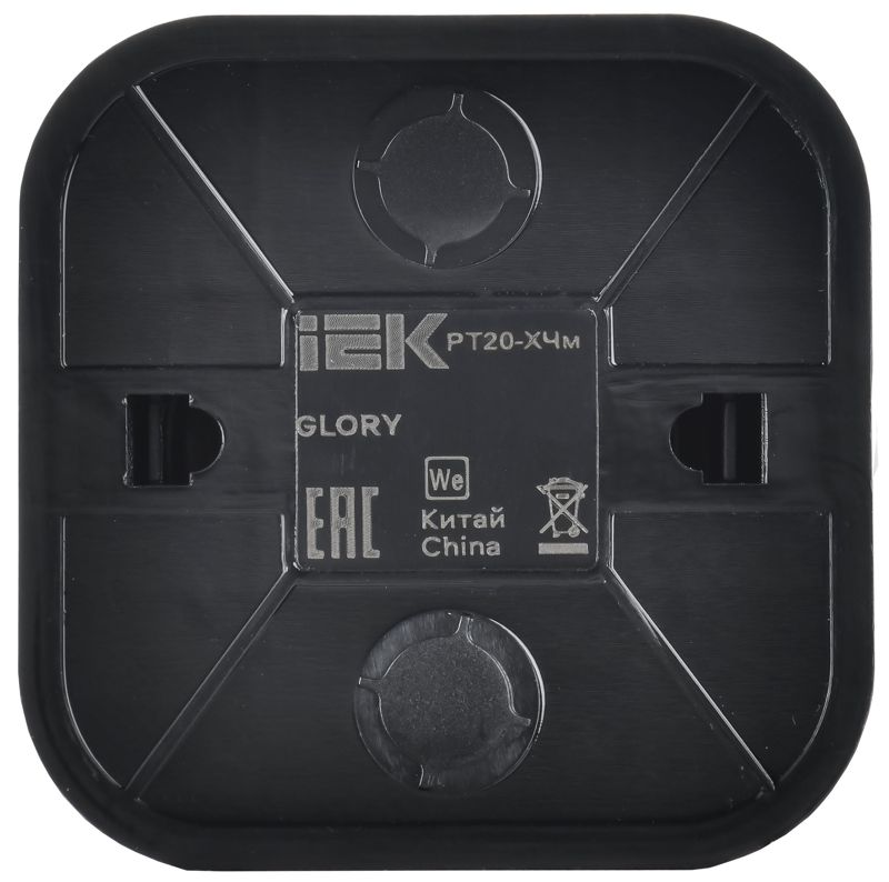  Розетка телефонная ОП GLORY РТ20-ХЧм RJ11 черн. матов. IEK ETH10-K02M фото в каталоге от BTSprom.by