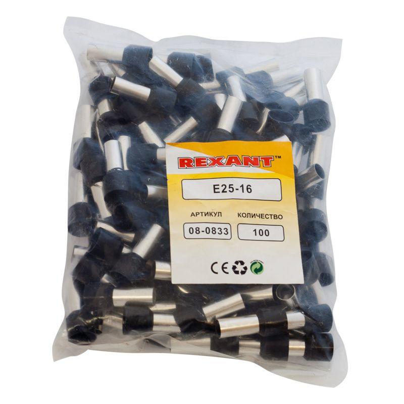  Наконечник штыревой втулочный изолир. (НШВИ F-16мм) 25кв.мм (СЕ250016yellow) желт. REXANT 08-0833 фото в каталоге от BTSprom.by