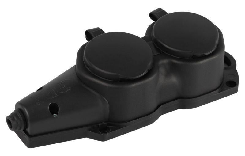колодка 2-м с заземл. 16a ip44 kx-2e-b-ip44 каучук. черн. эра б0068451 от BTSprom.by