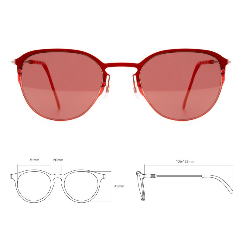  Очки солнцезащитные модель 21 титан с красн. линзами красн. DKC TCSNUE51010005 фото в каталоге от BTSprom.by