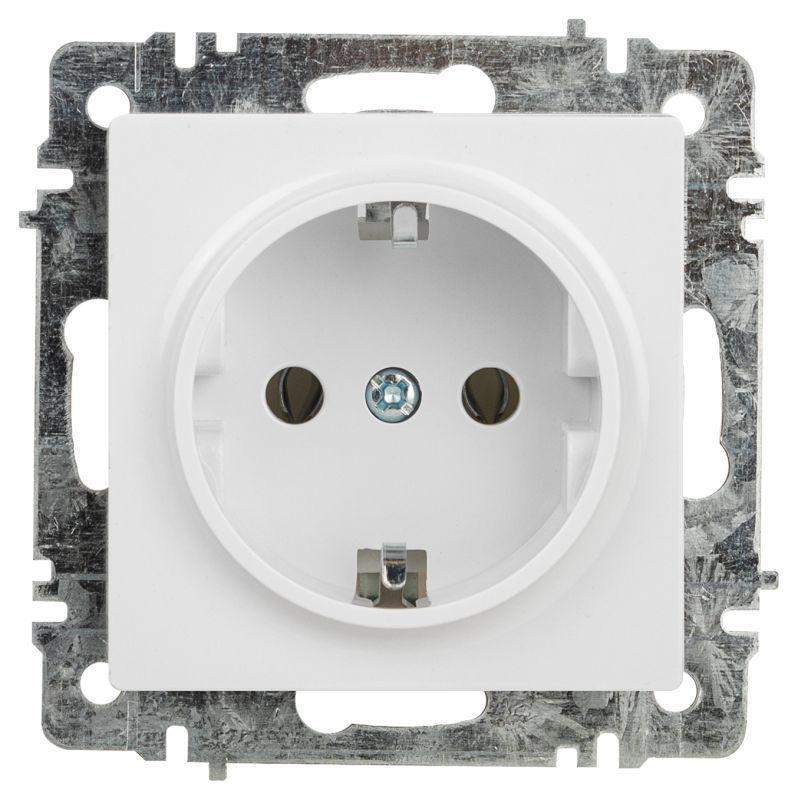 розетка 1-м сп accent 6-202-01 16а ip20 250в 2p+e schuko al/cu бел. intro б0063678 от BTSprom.by