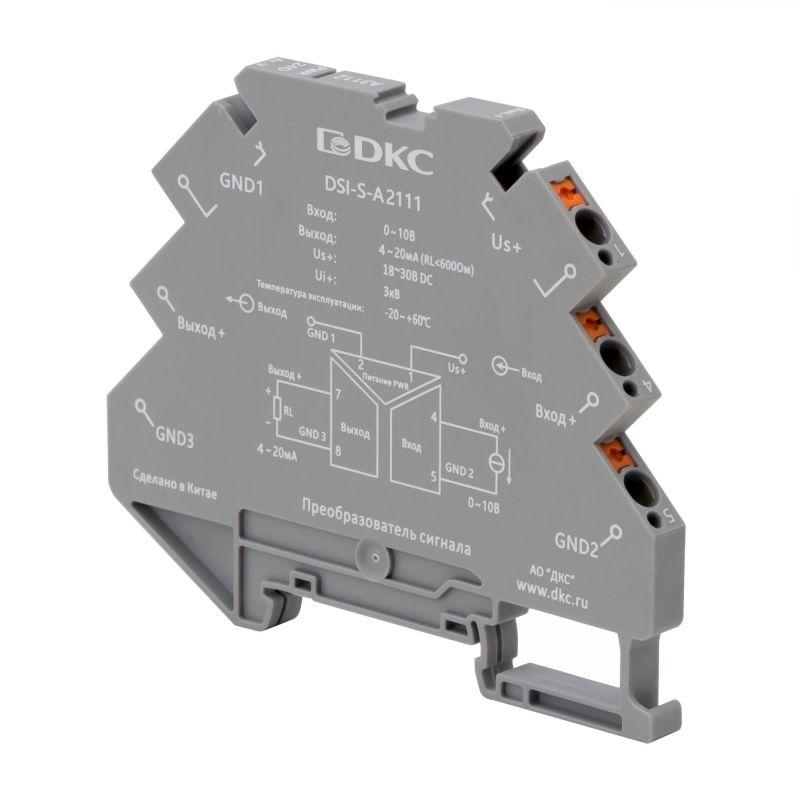 преобразователь сигнала dsi 6.2мм 1 вход 0-10в 1 выход 4-20ма dkc dsi-s-a2111 от BTSprom.by