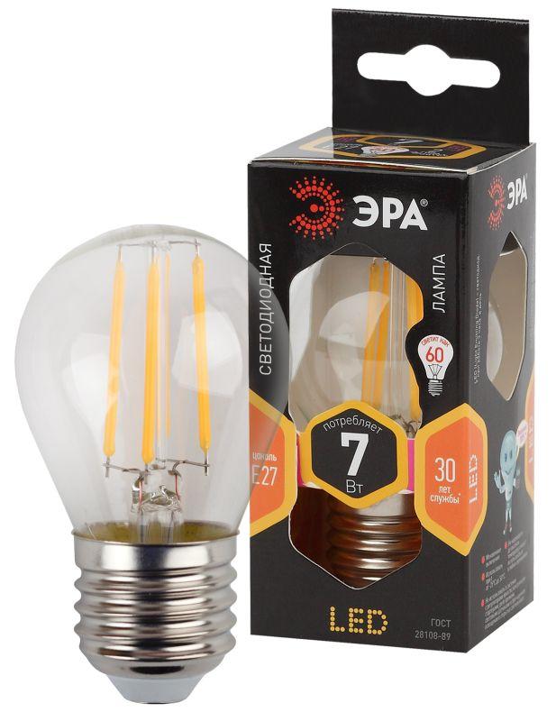 лампа светодиодная филаментная f-led p45-7w-827-e27 эра б0027948 от BTSprom.by