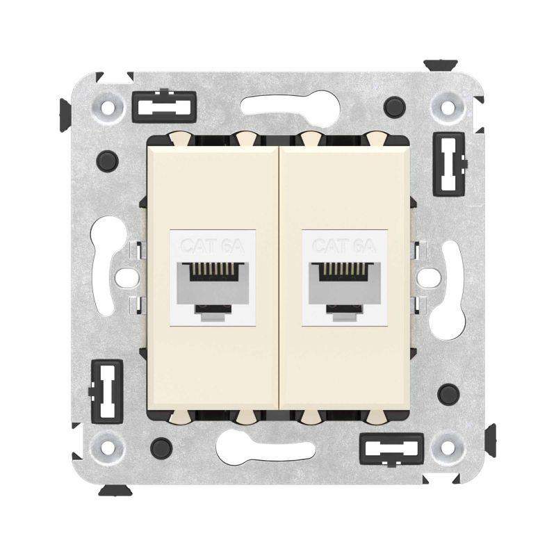 розетка компьютерная 2-м сп avanti "ванильная дымка" rj45 кат.6a без шторок механизм dkc 4405674 от BTSprom.by