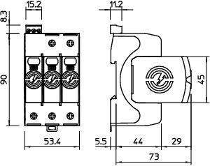  Устройство защиты от импульсных перенапр. УЗИП 280В CombiController V50-3+FS-280 3 пол. OBO 5093516 фото в каталоге от BTSprom.by