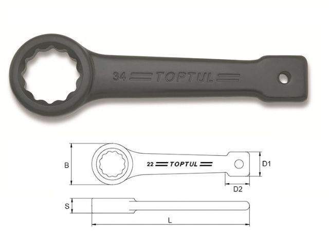 ключ ударно-силовой накидной упорный 33мм toptul от BTSprom.by