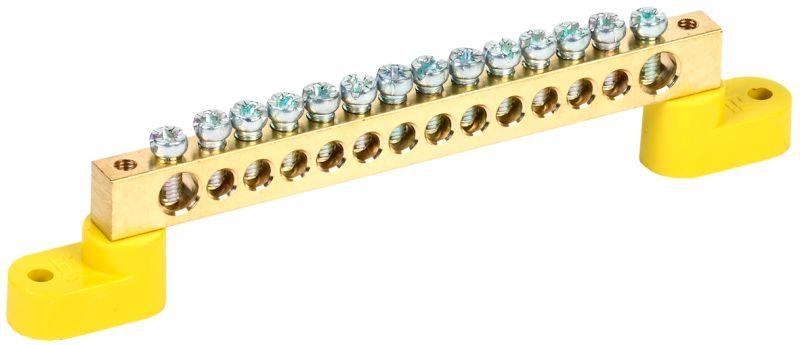 шина pe "земля" шни-8х12-14-у2-ж на двух угловых изоляторах iek ynn10-812-14c2-k05 от BTSprom.by