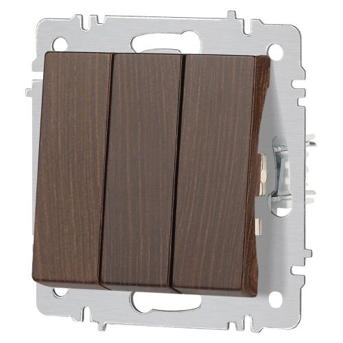  Выключатель 3-кл. СП Accent 6-106-10 10А IP20 250В AL/CU венге Intro Б0063550 фото в каталоге от BTSprom.by