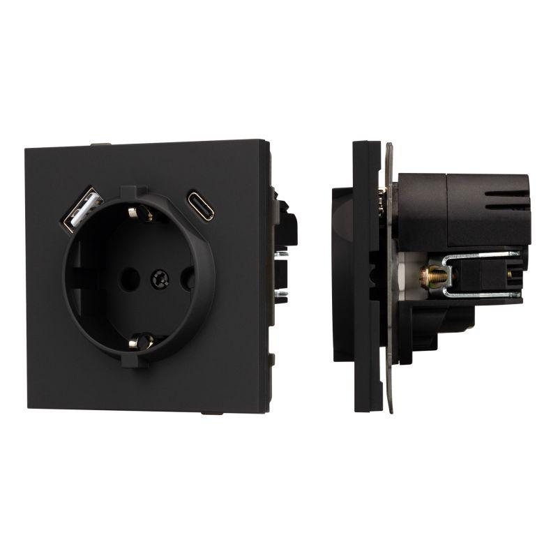 розетка sct-tendo-muac-sfpl-bk 16а 230в с usb зарядкой механизм arlight 054607 от BTSprom.by