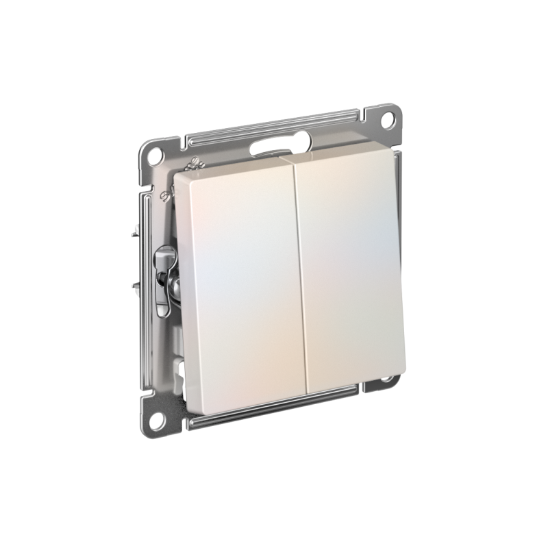 выключатель 2-кл. atlasdesign (сх. 2) 10а с самовозвратом механизм жемчуж. se atn000417 от BTSprom.by