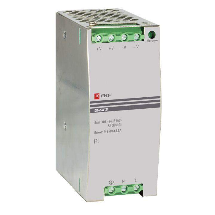 блок питания 24в dr-75w-24 ekf dr-75w-24 от BTSprom.by