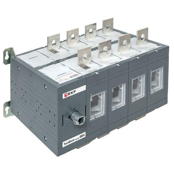  Рубильник 4п 800А реверсивный без рукоятки управления TwinBlock EKF tb-s-800-4p-rev фото в каталоге от BTSprom.by