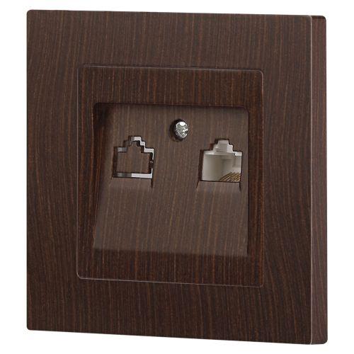  Розетка компьютерная 1-м СП Accent 6-303-10 RJ45 IP20 венге Intro Б0063643 фото в каталоге от BTSprom.by