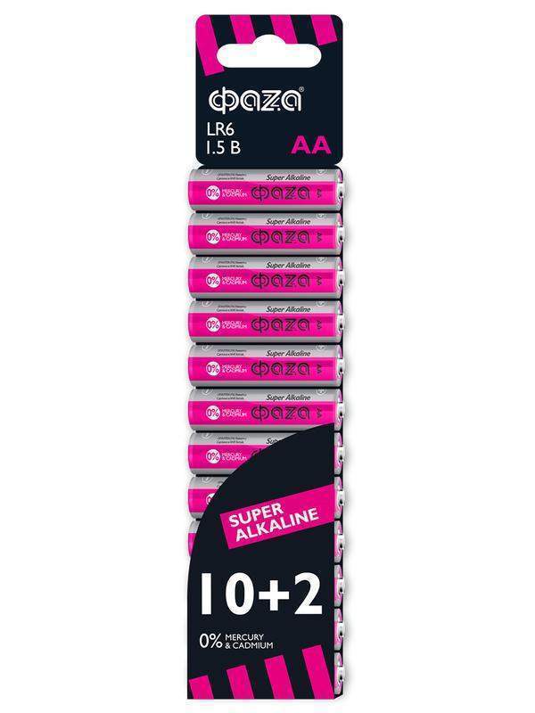 элемент питания алкалиновый aa/lr6 1.5в super alkaline sbl-10+2 (уп.12шт) фаzа 2854582 от BTSprom.by