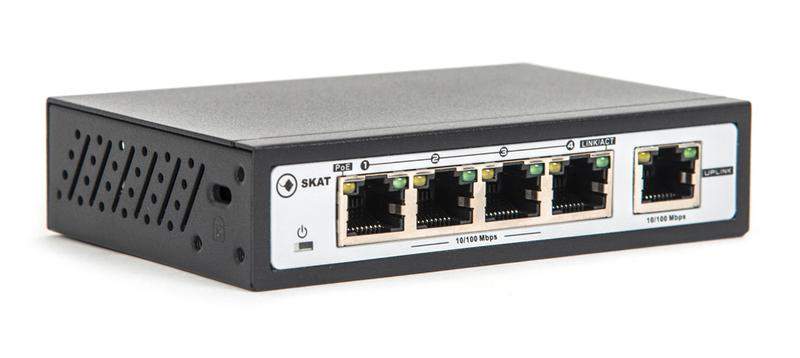 коммутатор skat poe-4e-1e poe plus 120вт порты: 4-ethernet 1-uplink бастион 2042 от BTSprom.by