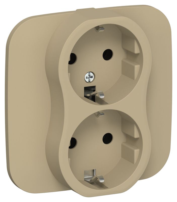 розетка 2-м сп flite рс12-0-а-флх 16а с заземл. без защ. шторок в сборе механизм хаки iek fi-r21a-16-k59 от BTSprom.by