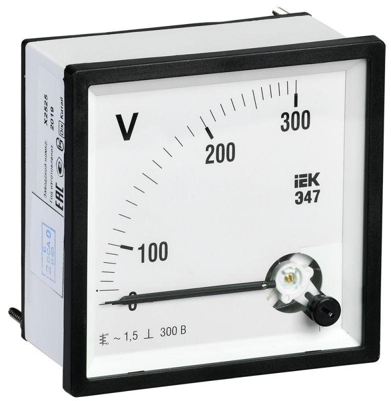 вольтметр э47 72х72мм 300в кл. точн. 1.5 iek ipv10-6-0300-e от BTSprom.by
