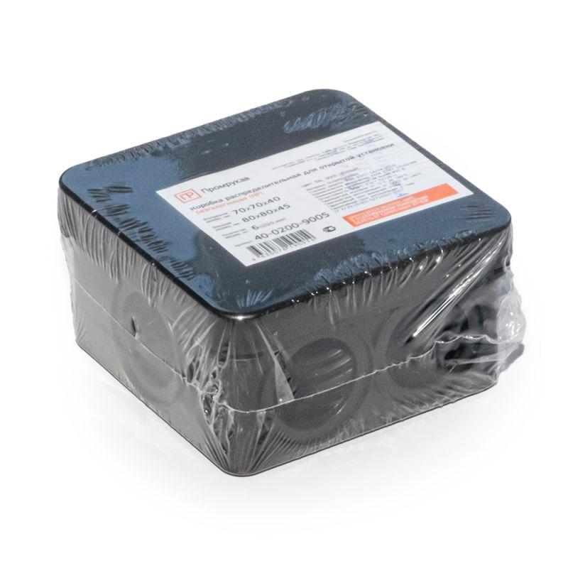  Коробка распределительная ОП 70х70х40мм безгалоген. (HF) черн. Промрукав 40-0200-9005 фото в каталоге от BTSprom.by