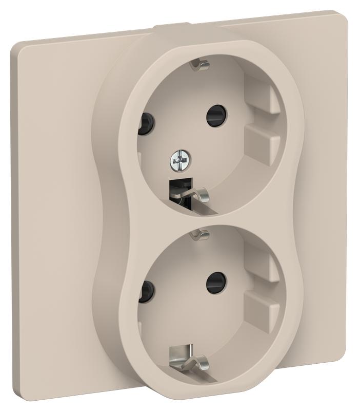 розетка 2-м сп flite рсш12-0-к-флл 16а с заземл. с защ. шторками в сборе механизм льняной iek fi-r24c-16-k88 от BTSprom.by