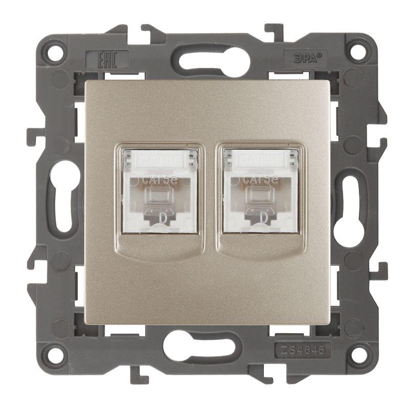 розетка компьютерная 2-м elegance 14-3108-04 rj45 ip20 механизм шампань эра б0034311 от BTSprom.by