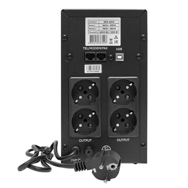  Источник бесперебойного питания линейно-интерактивный E-Power SSW 200 2000ВА Proxima EKF SSW-2200 фото в каталоге от BTSprom.by