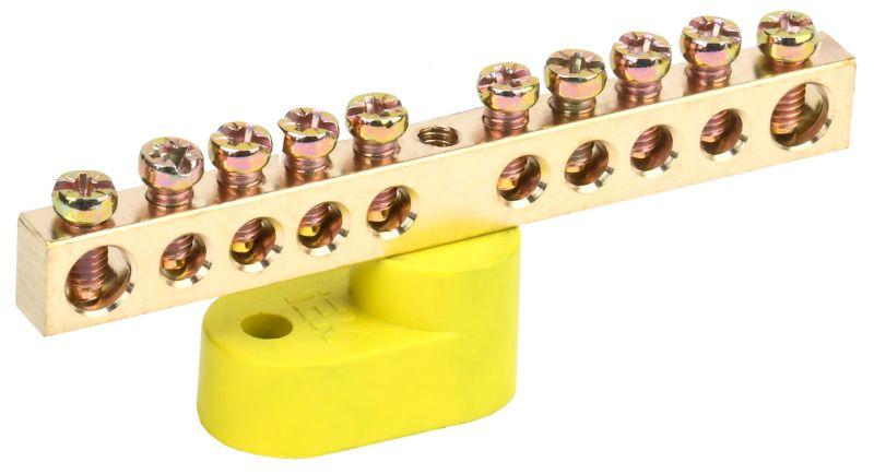 шина pe "земля" шни-6х9-10-у1-ж на одном угловом изоляторе iek ynn10-69-10c1-k05 от BTSprom.by шина pe "земля" шни-6х9-10-у1-ж на одном угловом изоляторе iek ynn10-69-10c1-k05 от BTSprom.by