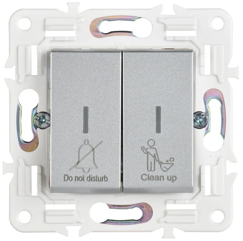  Выключатель 2-кл. SKANDY 10А SK-V16S для отелей с индикацией серебр. IEK SK-V20-2-10-K23 фото в каталоге от BTSprom.by